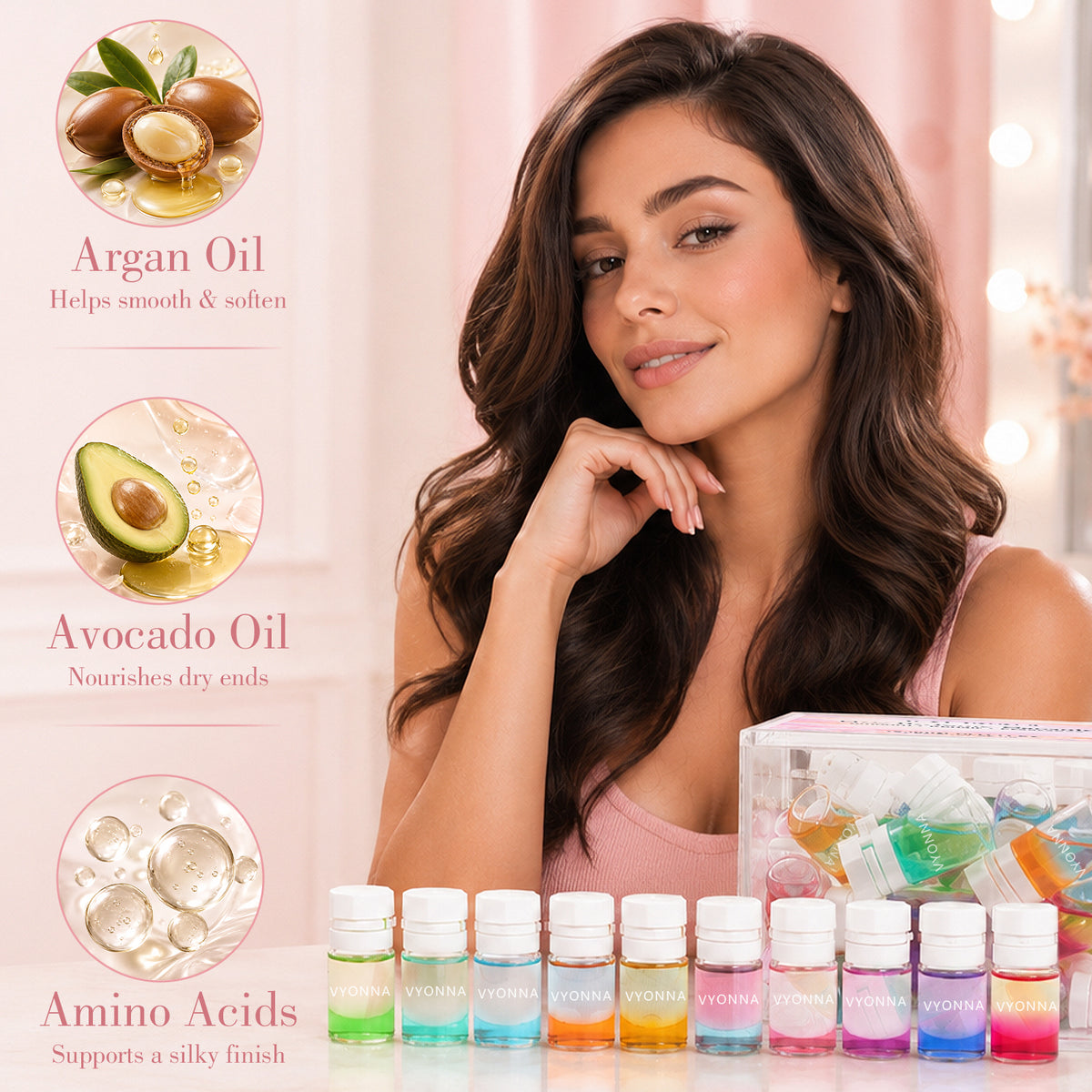 VYONNA Hair Perfume Oil,Leave-In Hair Serum with Argan Oil