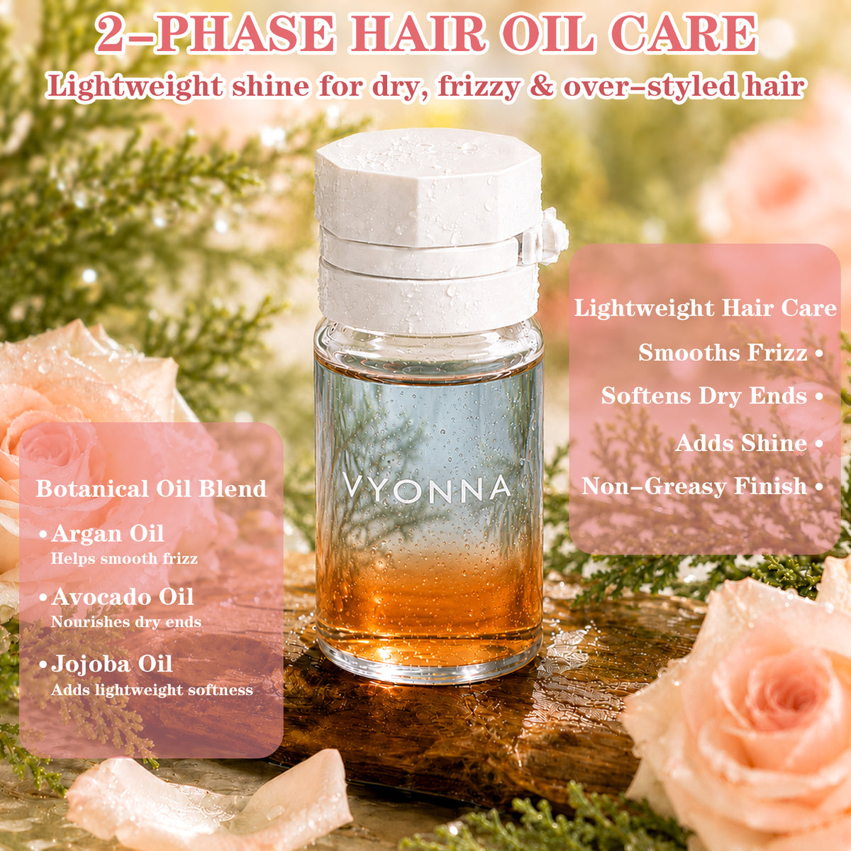 VYONNA Hair Perfume Oil,Leave-In Hair Serum with Argan Oil